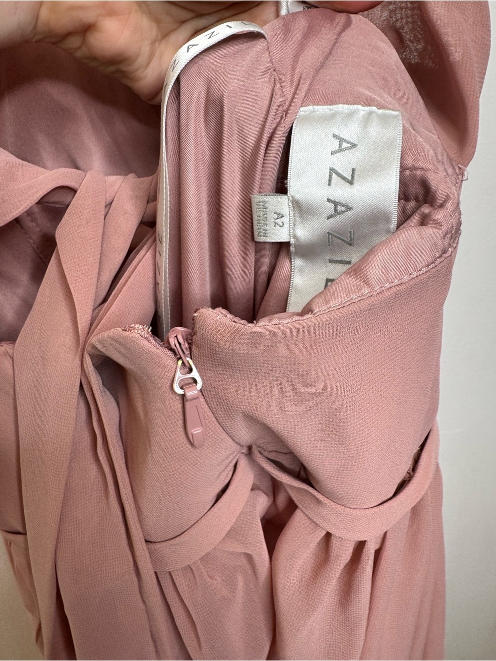 Azazie Everett Dusty Rose Chiffon Dress - Picture 6 of 9